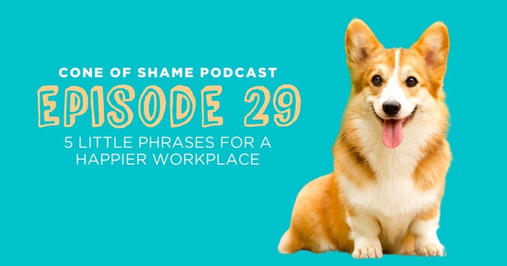 PODCAST: Cone of Shame Episode 29: 5 Little Phrases for a Happier Workplace